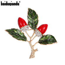 baiduqiandu Brand New Arrival Persimmon Tree Brooch Pin Jewelry for Women Dress Coat Decotation Accessories 2024 - buy cheap