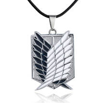 Japanese Anime Attack on Titan Necklace Wings of Liberty Shingeki No Kyojin Leather Chain Gold Silver Pendant Accessories Women 2024 - buy cheap