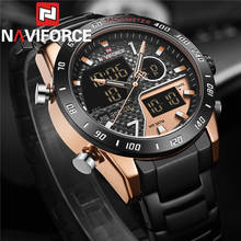 NAVIFORCE Business Men Watch Quartz Digital Male Clock Military Sport Stainless Steel Top Brand Luxury Black Man Wristwatch 9171 2024 - buy cheap