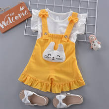 Conjuntos de roupas femininas para bebês, conjuntos com 2 peças, flores, tops + calças, verão, roupas para bebês 2024 - compre barato