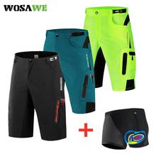 Wosawe-shorts masculino para ciclismo, bermuda masculina para esportes ao ar livre, downhill, mountain bike, resistente à água, respirável 2024 - compre barato