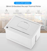 GOOJPRT-Impresora térmica QR204, Panel de recibos de código de barras, 58mm, interfaz integrada, USB TTL/RS232, 5-9V, compatible con ESC/POS 2024 - compra barato