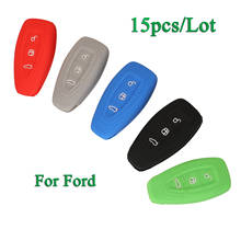jingyuqin 15pcs For Ford Fiesta Focus Mondeo Ecosport Kuga Focus ST FOB 3 Buttons Silicone Remote Car Key Shell Case Cover 2024 - купить недорого