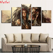 5 Pieces Indian Woman And horse 5d Diy Diamond Painting Cross Stitch Portrait Mosaic Full Diamond Embroidery Multi-Picture 2024 - buy cheap