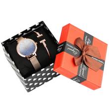 Women's Watch Bracelet Gift Set Stainless Steel Case Quartz Wristwatch Alloy Wrap Bracelet. 2024 - buy cheap