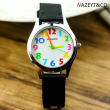Reloj de cuarzo deportivo para niños y niñas, pulsera de nailon con escala de color, fácil de aprender el tiempo, envío directo 2024 - compra barato