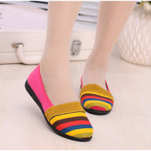 Women Loafers Spring Female Ballet Shoes Causal Flats Ladies Candy Color Stripe Shoes Slip On Comfortable Soft Zapatos Mujer 2024 - buy cheap