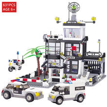 631PCS City Police Station Command Post Central Helicopter Building Blocks Sets SWAT Creative Model Bricks Educational Boys Toys 2024 - buy cheap