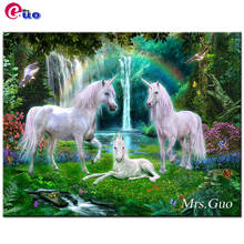 Diamond Embroidery Rainbow Unicorn Family 5D DIY Diamond Painting Full Square Round Diamond Mosaic Animals Handmade Home Decor 2024 - buy cheap