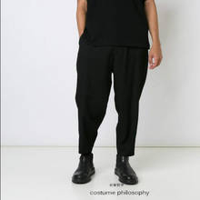27-44 Original Plus Size Men's Black Casual Pants Fashion Personality Harem Pants Catwalk Models Loose Ankle-length Pants 2024 - buy cheap