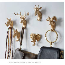 Clothing Cap Display Racks Coat Hanger Room Decor Creative Deer Head Animal Self Adhesive Hook Keys Wall Sticky Mount Holder 2024 - buy cheap