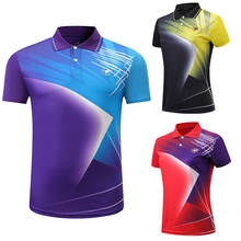 Новинка 2020, рубашки для бадминтона, Мужская/Женская быстросохнущая Спортивная футболка для настольного тенниса, футболка для бега, фитнеса, тренировок, футболки поло 2024 - купить недорого