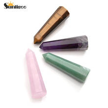 Sunligoo Mini Natural Stones Tumbled Healing Crystal Wand Pointed&Faceted for Reiki Chakra Meditation Therapy Energy Stone Dec 2024 - compre barato