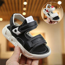 Leather Sandals Boys Girls Sandals Summer New Solid Color Soft Soled Anti-Slip Children Kids Shoes Summer Beach Sandals 2024 - buy cheap