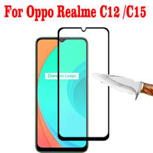 Cubierta completa de vidrio templado con pegamento para OPPO Realme C12, película protectora de pantalla para OPPO Realme C15, vidrio 2024 - compra barato