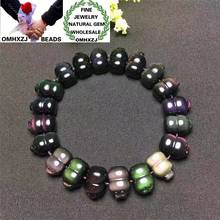 OMHXZJ venta al por mayor ZB382 moda fiesta de cumpleaños regalo de boda Piedra Natural caliente obsidiana buena fortuna cerdo rectángulo cuentas pulseras 2024 - compra barato