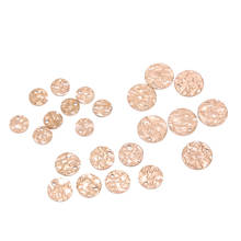 Pingentes de moeda em ouro rosa 20 argolas, charmoso de aço inoxidável 8/10/12mm para fazer joias diy 2024 - compre barato