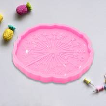 Super brilhante copo esteira resina cola epoxy molde diy artesanato decorações fazendo ferramentas dandelion coaster bandeja fundição molde de silicone 2024 - compre barato