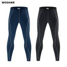 Мужские компрессионные штаны для бега WOSAWE, женские брюки для спортзала, спортивные Леггинсы, тренировочные брюки для бодибилдинга 2024 - купить недорого