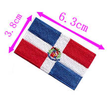 Dominican Republic country flag embroidery patch 6.3cm wide high quality iron on sew on backing/hand craft/SANTO DOMINGO 2024 - buy cheap