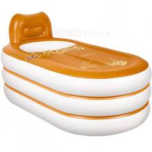 Banheira inflável dobrável para casa, banheira de plástico independente portátil para adultos com banheira para família pequena 2024 - compre barato