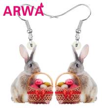ARWA Acrylic Easter Eggs Hare Rabbit Bunny Pet Earrings Animal Dangle Drop Jewelry For Women Girls Kids Classic Gift Accessories 2024 - buy cheap