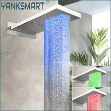 Yanksmart-chuveiro de banheiro com led, economia de água, cascata, cachoeira única, montagem na parede, cromado, torneira com misturador 2024 - compre barato