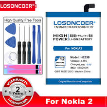 LOSONCOER 5550mAh HE338 Battery For Nokia 2 Nokia2 Replacement Battery+Free Tools 2024 - buy cheap
