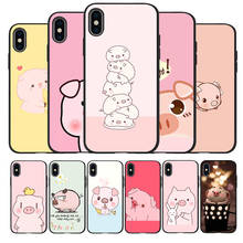 Cartoon Pig black Silicone Phone Case For iPhone 12 XR XS Max 5 5S SE 2020 6 6S 7 8 PLUS X 11Pro Max 11 Cover 2024 - buy cheap