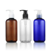 Frasco de bomba de loção para pet 250ml x 24, recipiente cosmético de plástico transparente azul âmbar, frasco de óleo essencial para engarrafamento de shampoo vazio 2024 - compre barato