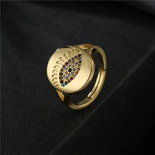 Lucky Colourful Evil Eye Charm Ring Fashion Gold Color Open Ring Adjustable Size Women Girl Wedding Jewelry Wholesale 2024 - buy cheap