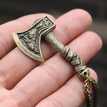 Antiquing Nordic Runic Valknut Vegvisir Hammer Ax pendant Vikings Wolf Raven Necklace Rune Axe Amulet Pagan jewelry 2024 - buy cheap