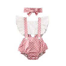 0-24M   Newborn Baby Girl 2Pcs Outfit Polka Dots Romper & Headband Clothes Set Summer Clothing 2024 - buy cheap