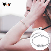 Vnox-brazaletes de encanto infinito para mujer, cadena de eslabones de acero inoxidable, joyería femenina Simple y elegante para fiesta, ajustable 2024 - compra barato