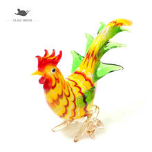 Glass Rooster Figurine Ornament Colorful Vivid Cock Cute Poultry Animals Cock Small Statue Home Tabletop Decor Charm Accessories 2024 - buy cheap