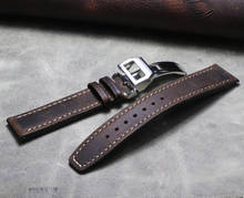 Pulseiras de relógio vintage 20 21 22mm, pulseiras de couro genuíno com costura à mão, pulseiras de relógio para iwc tissot tudor, pulseira de alta qualidade 2024 - compre barato