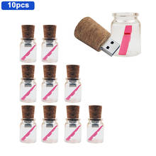 10pcs/lot Custom LOGO Drifting Bottle USB2.0 Flash Drive 4G 8G 16GB 32GB 64GB Gifts Pen Drives Wedding Photography Memory Stick 2024 - buy cheap