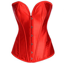 NEW Black,Red,White Sexy Waist Cincher Corsets and Bustiers Satin Steel Boned Corpete Corselet Gothic Plus Size Corset S-XXL 2024 - buy cheap