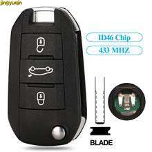 Jingyuqin-mando a distancia para llave de coche, Chip ID46 de 434MHZ para Peugeot 208, 2008, 301, 308, 5008, Citroen C4, Cactus, Hella, HU83, 3 botones 2024 - compra barato