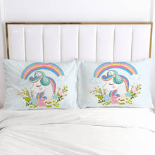 3D Unicorn 2PCS Pillow Cases Cartoon Decoration Throw Pillow Cover Bedding PillowCase For Baby Kids Child Girls Boys 50x70 65x65 2024 - buy cheap
