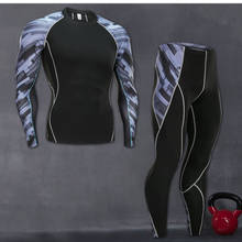 New Mens Running Sport Compression t shirts Pants Suits Jogging Tracksuit Male Gym Fitness MMA Sportswear Set T shirt Leggings 2024 - buy cheap