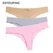 Sexy Wave Thong Women Seamless Panties Underwear Cute Bow G String Ladies Ultra Thin Low Waist Lingerie Plus Size S-XXL 2020 New 2024 - buy cheap