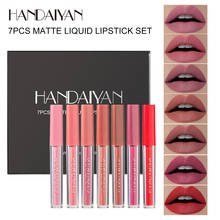 New Arrival Weekly Lip Gloss 7pcs/set Non-Stick Matte long-lasting Lip Gloss Set Gift Box Liquid Lipstick 2024 - buy cheap