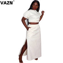VAZN-Conjunto de 2 piezas formado por Top sólido corto, Top Sexy, cintura alta, para vacaciones, 2020 2024 - compra barato