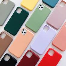 10Pcs/Lot Simple Candy Color Soft TPU Phone Cases For 12 Mini 11 Pro Max XS MAX XR X 8 7 6 6S Plus SE2 Fashion Solid Color Cover 2024 - buy cheap