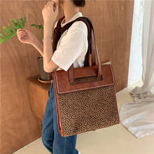 Bolso de mano Vintage con estampado de leopardo para mujer, bolsa de hombro de gran capacidad, informal, de lujo, con contraste de colores 2024 - compra barato