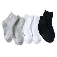 3 Pairs Autumn Winter Kids Socks Quality Products Warm Stretch Material Cotton Three Solid Color White Ankle Socks Child 1-12Y 2024 - buy cheap