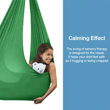 Crianças algodão swing hammock para o autismo adhd adicionar terapia abraço sensorial criança terapia pacote elástico constante assento swing 2024 - compre barato