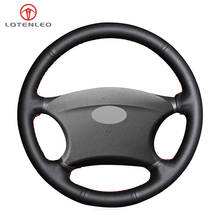 LQTENLEO Black Genuine Leather DIY Hand-stitched Car Steering Wheel Cover For Chevrolet Niva 2002-2009 Lada 2110 2011-2014 2024 - buy cheap