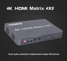 4K HDMI Matrix 4X2 HDMI Splitter Switch 4 In 2 Out Video Converter 1080p EDID Optical Audio Extractor for PS4 XBOX PC To TV Hdtv 2024 - buy cheap